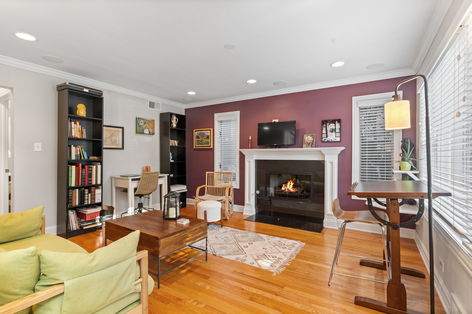 424 Willow Street Itasca, IL 60143 - Photo 12 of 47 a living room with furniture and a fireplace