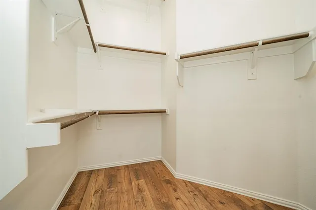 a view of small space with racks on the wall