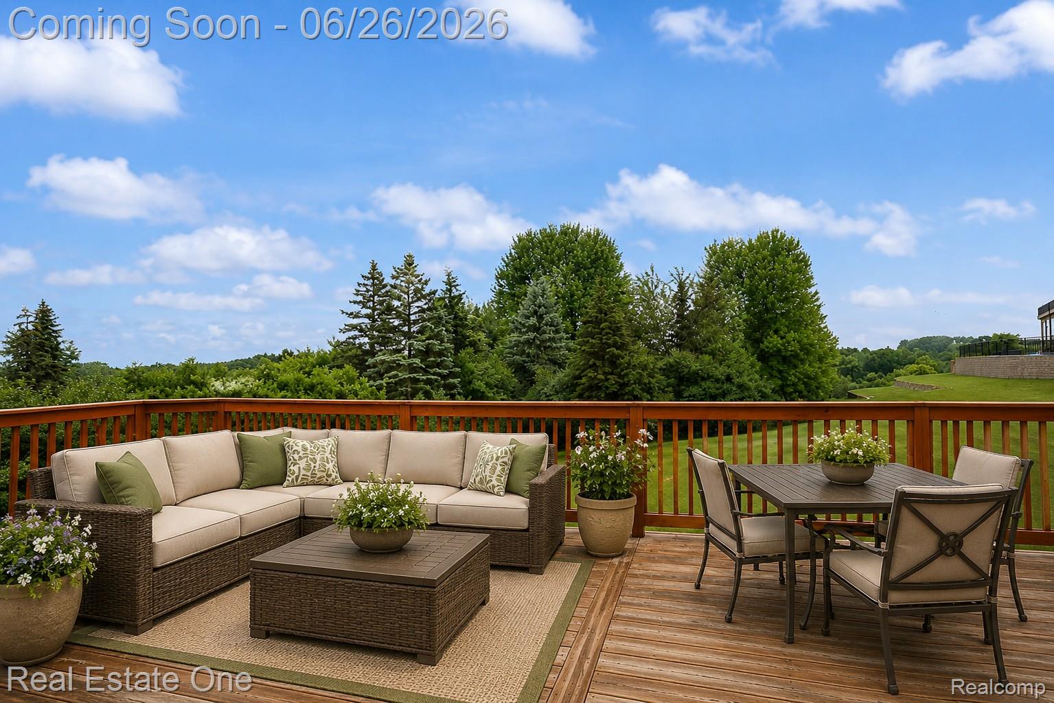 2898 Eagle Drive Rochester, MI 48309 - Photo 47 of 52 Expansive wood deck with a full railing and generous space for outdoor seating and dining
