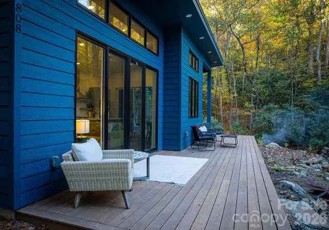 a house view with a seating space