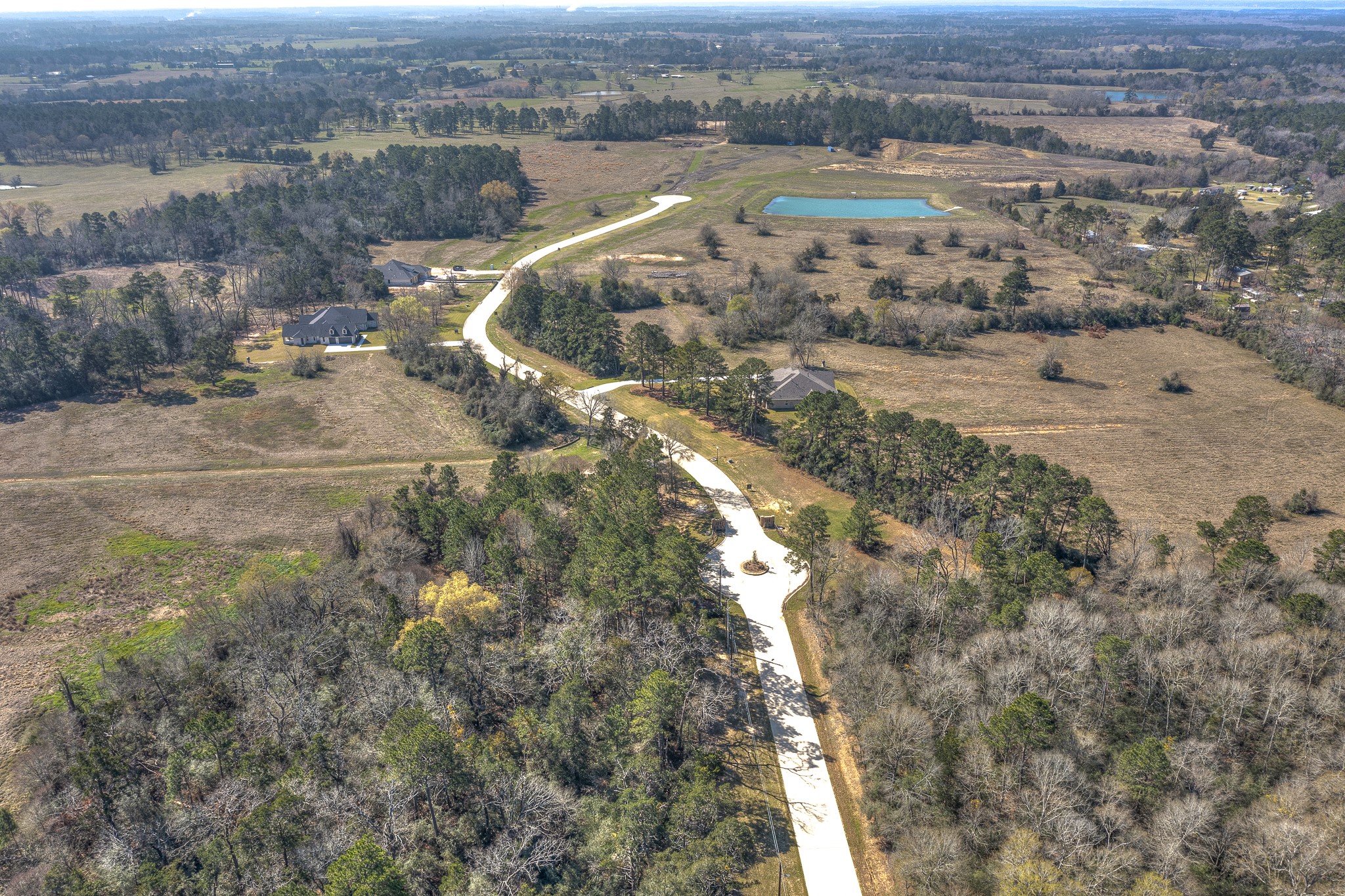 an aerial view of a house