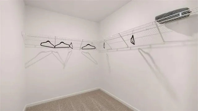 a view of small space with racks on the wall
