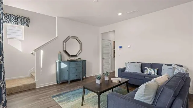 a living room with furniture