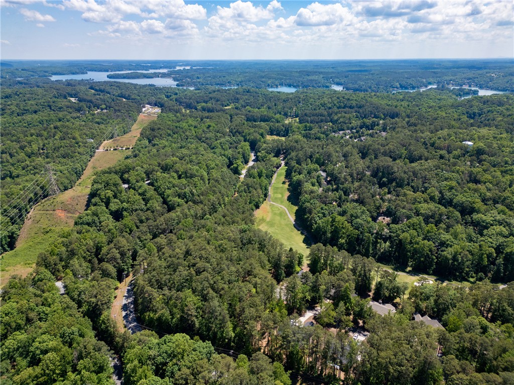 23 Tradewinds Way Salem, SC 29676 - Photo 12 of 31 An aerial panorama reveals a vast, green landscape featuring mature trees, winding waterways, and a golf course.