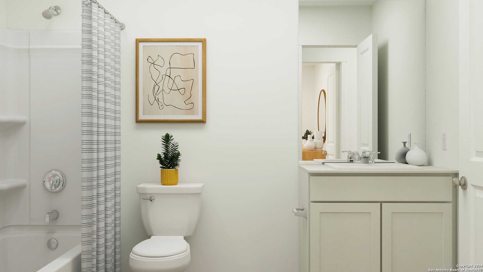 4635 Legacy Trail Von Ormy, TX 78073 - Photo 15 of 21 a bathroom with a toilet sink and mirror