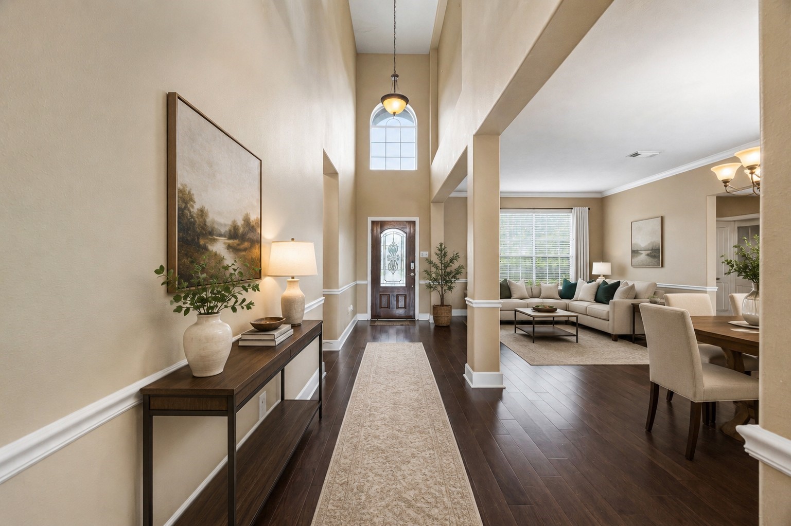 803 Northridge Terrace Lane Spring, TX 77373 - Photo 5 of 42 a living room with furniture and a chandelier