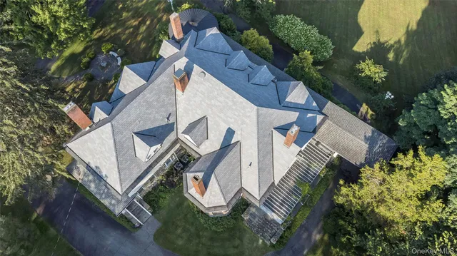 an aerial view of a house