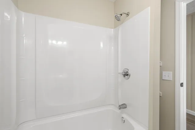 a bathroom with a bathtub