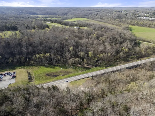 a view of a lake with a city