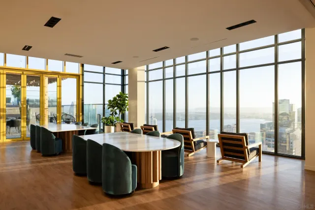 a view of a patio with swimming pool