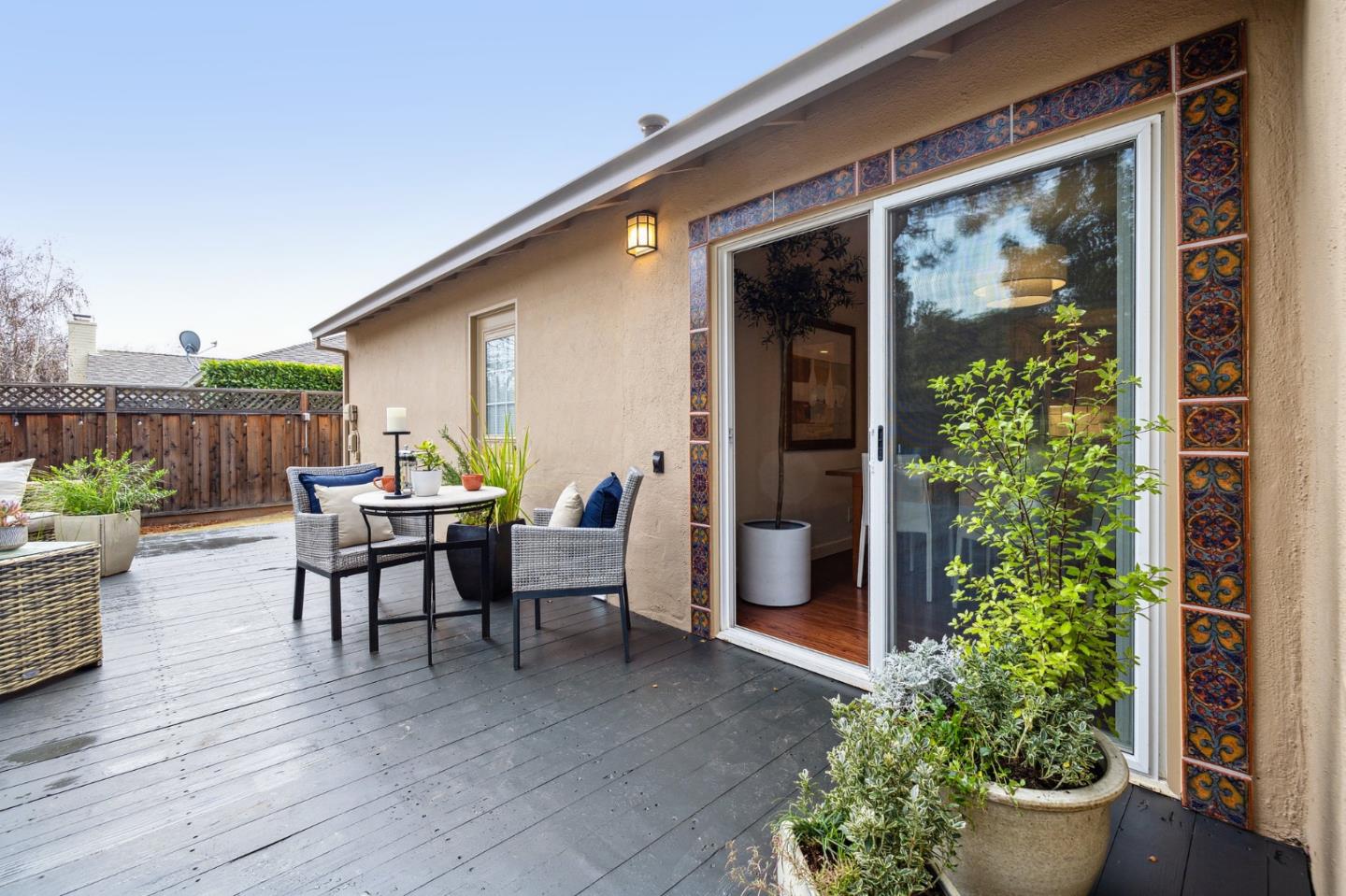 671 Covington Road Los Altos, CA 94024 - Photo 32 of 38 a view of a porch with furniture and a potted plant