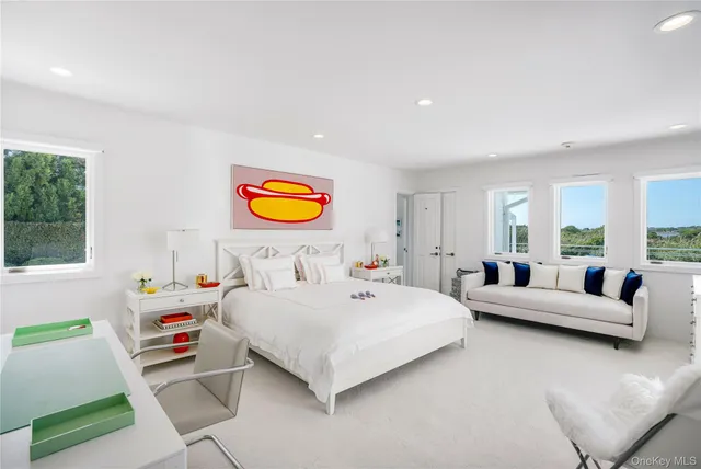 a view of a lake with houses