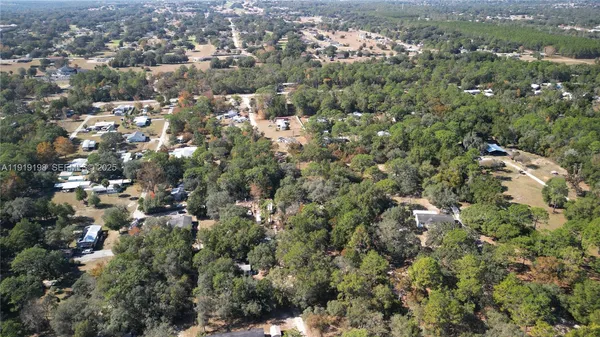an aerial view of residential houses with city view