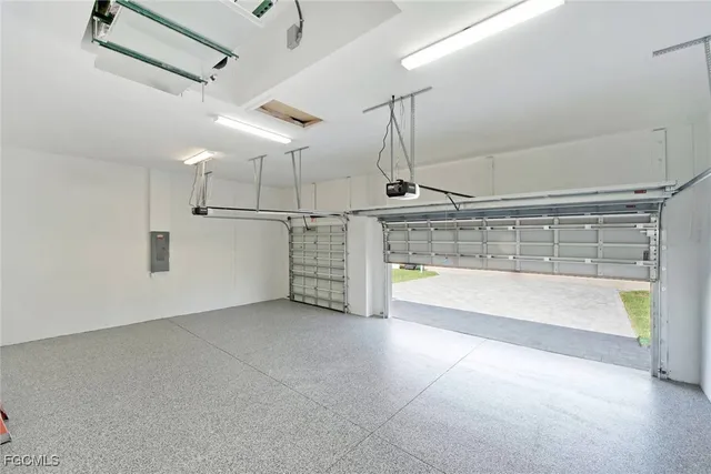 a view of a room with wooden walls