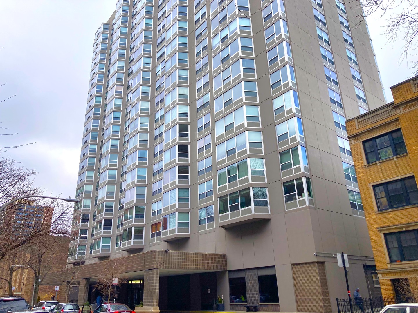 a front view of a building