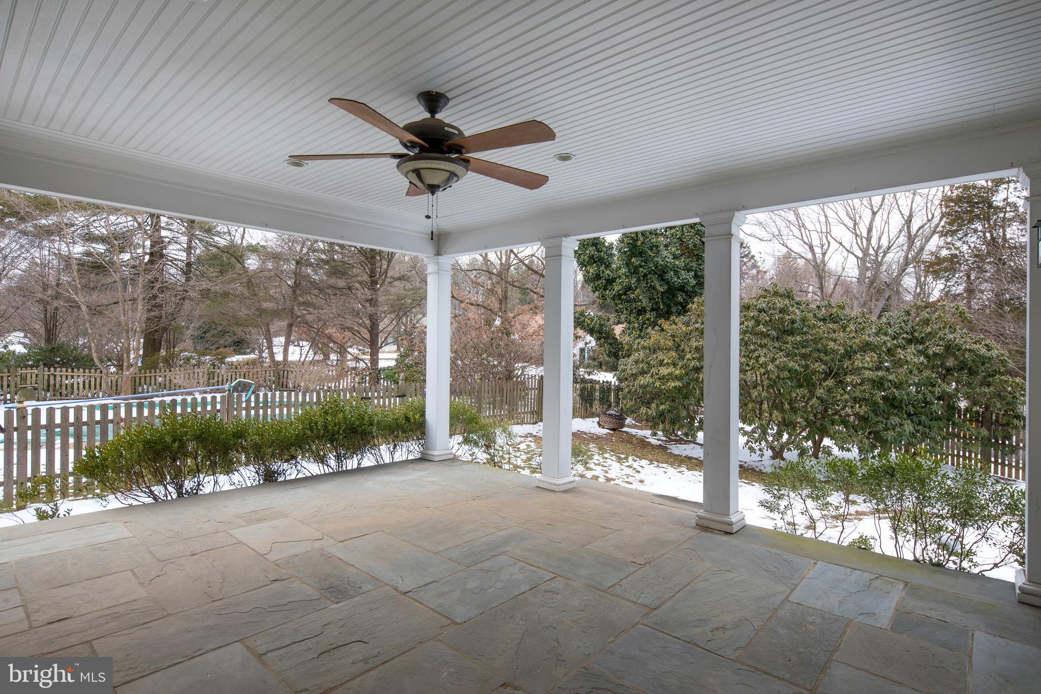 321 Baintree Road Bryn Mawr, PA 19010 - Photo 33 of 33 Covered Flagstone Porch overlooking pool