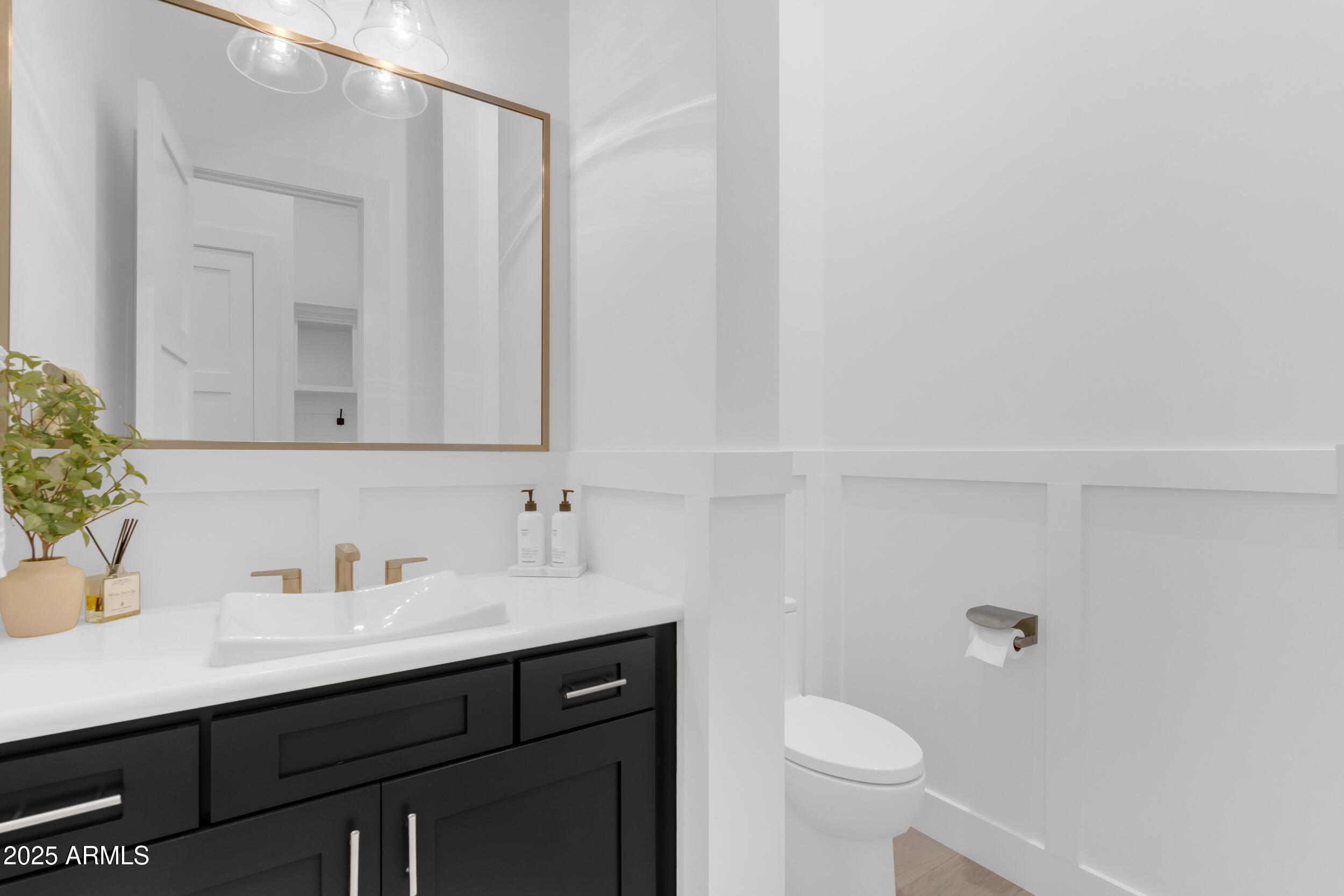 2580 East Country Shadows Street Gilbert, AZ 85298 - Photo 62 of 94 a bathroom with a sink a toilet and mirror