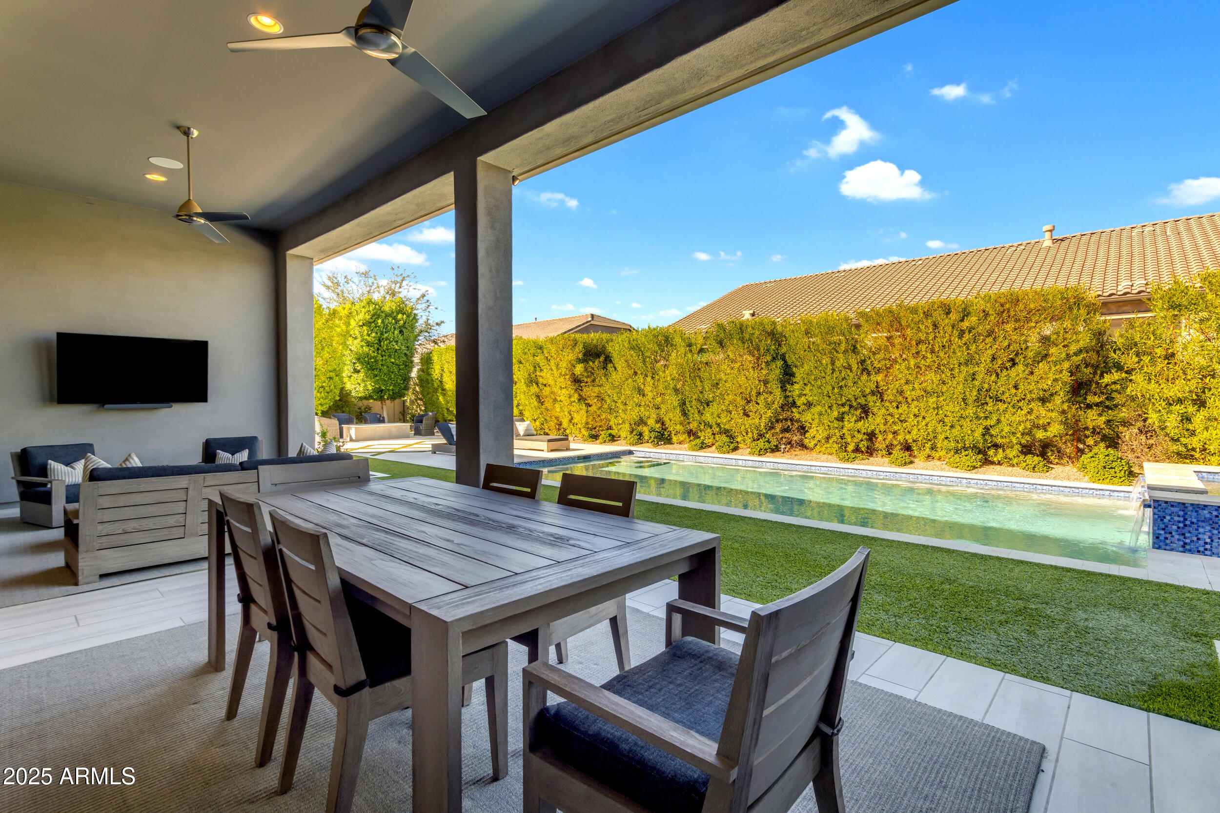 2580 East Country Shadows Street Gilbert, AZ 85298 - Photo 70 of 94 a view of an outside dining space with furniture