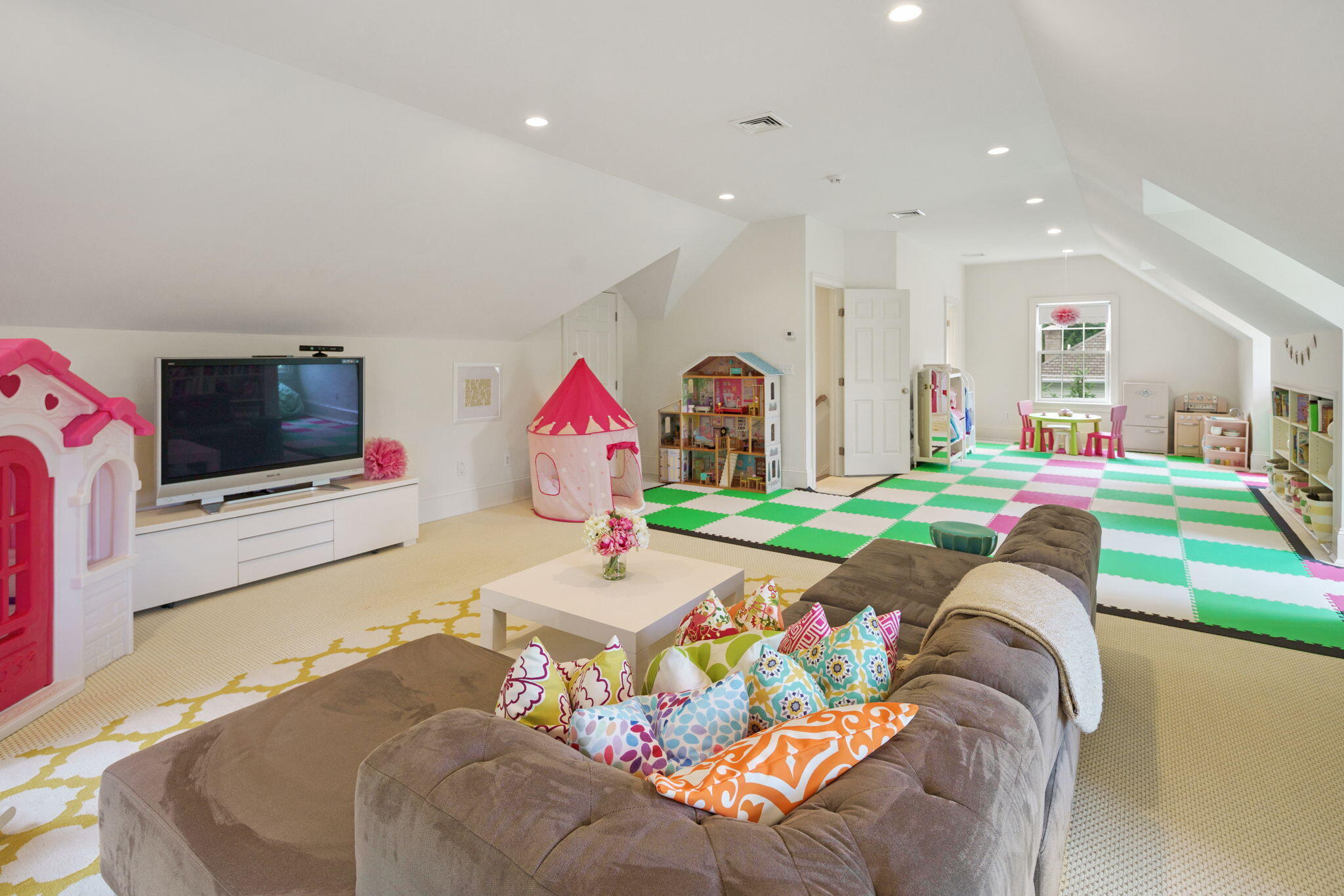 4 Parade Hill Road New Canaan, CT 06840 - Photo 29 of 50 a living room filled with furniture and a flat screen tv