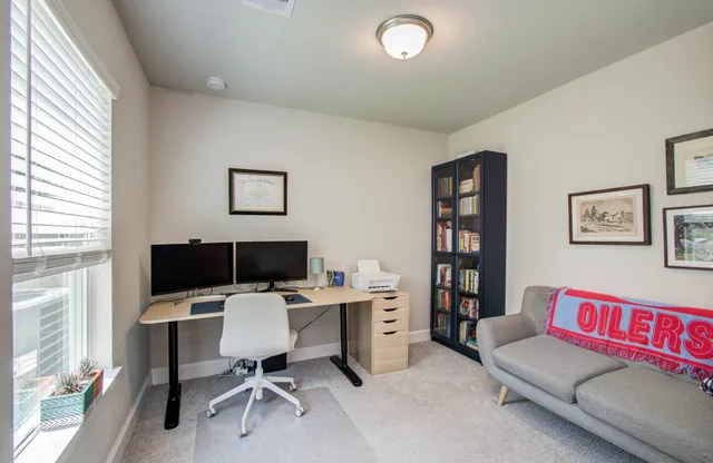 a living room with furniture