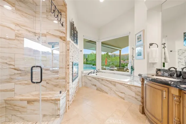 a view of an outdoor space with seating