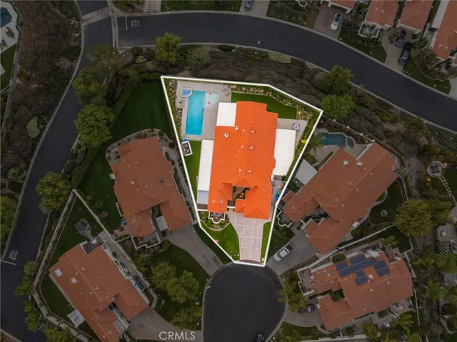 a aerial view of a house