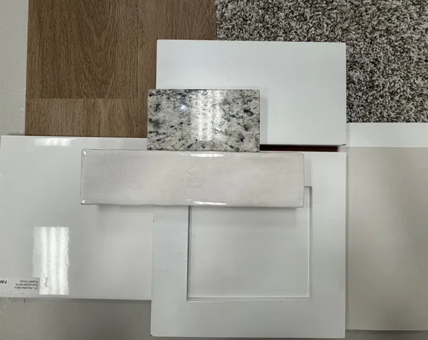 a house view with a garden and large trees