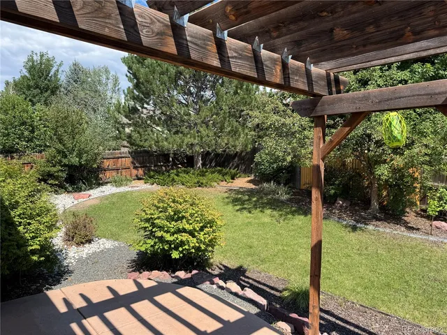 a view of a yard with plants