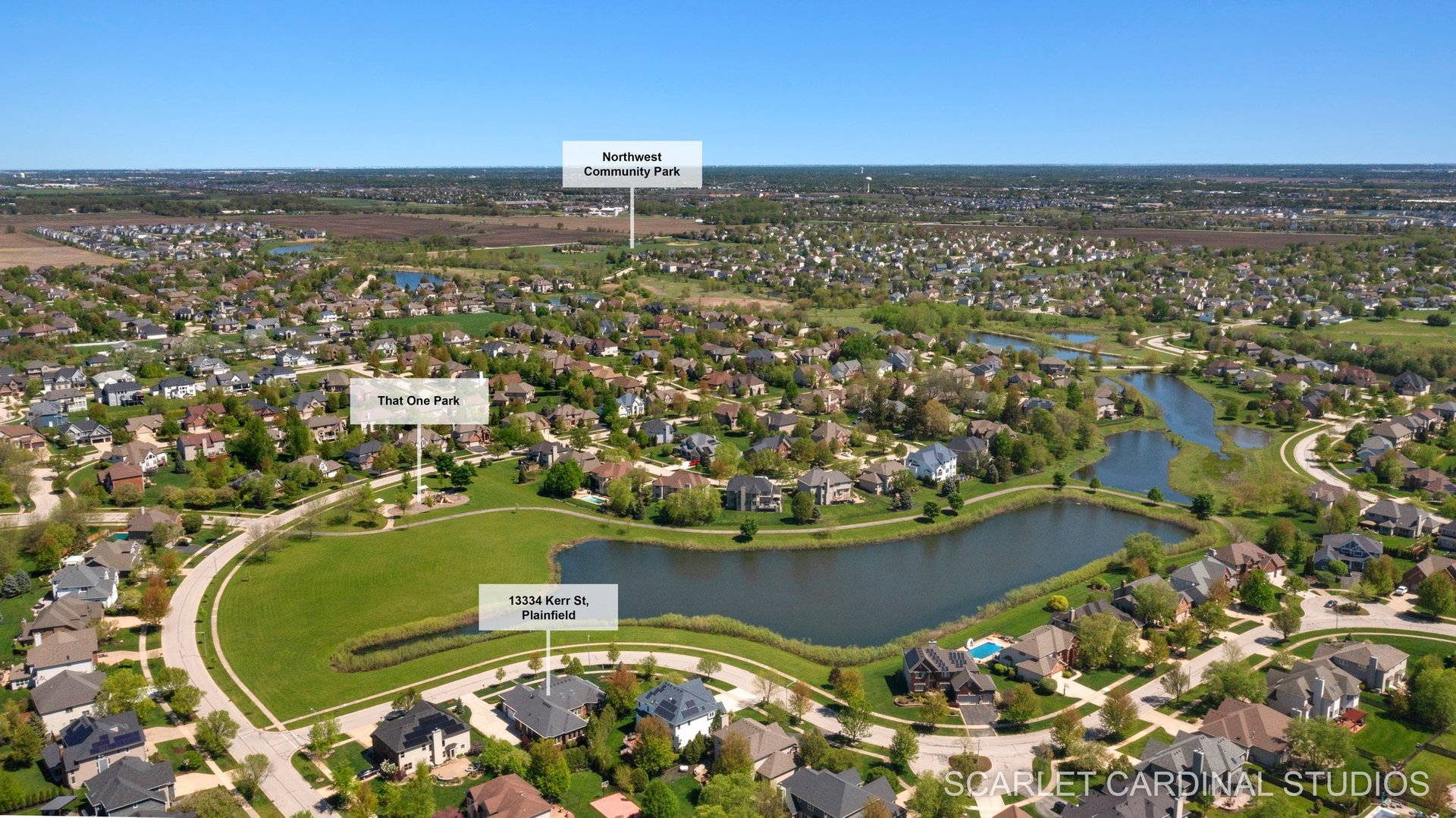 13334 Kerr Street Plainfield, IL 60585 - Photo 3 of 53 an aerial view of a house with a ocean view