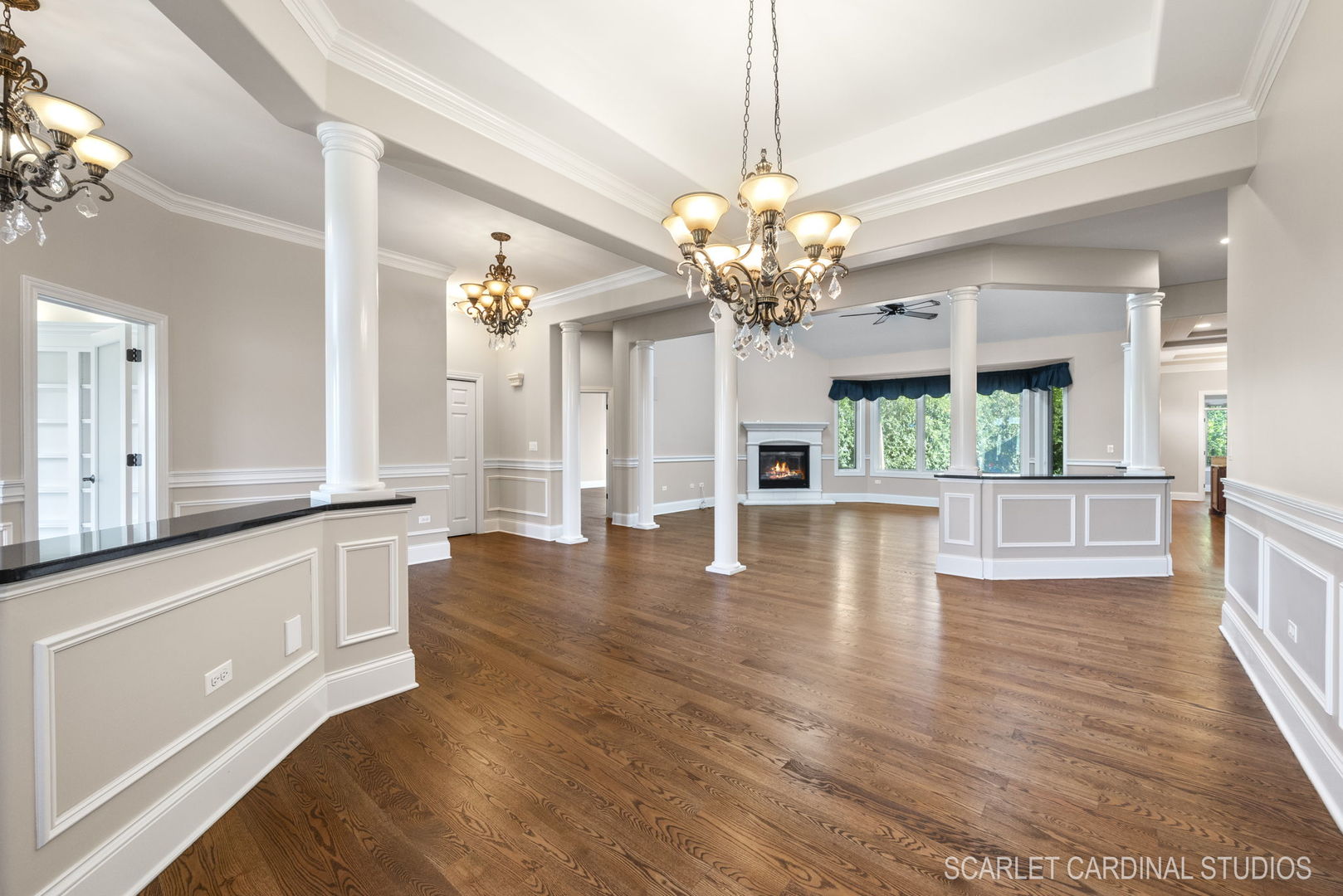 13334 Kerr Street Plainfield, IL 60585 - Photo 8 of 53 a view of a room with wooden floor and large windows