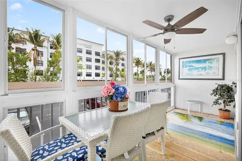 a living room with a balcony