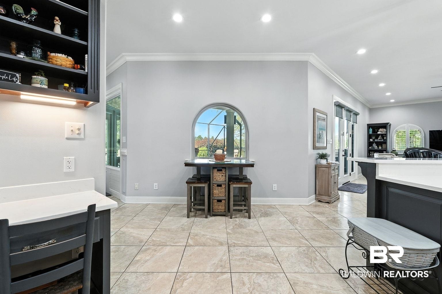 23357 Carnoustie Drive Foley, AL 36535 - Photo 9 of 99 Dining space featuring crown molding, recessed lighting, healthy amount of natural light, and light tile patterned flooring