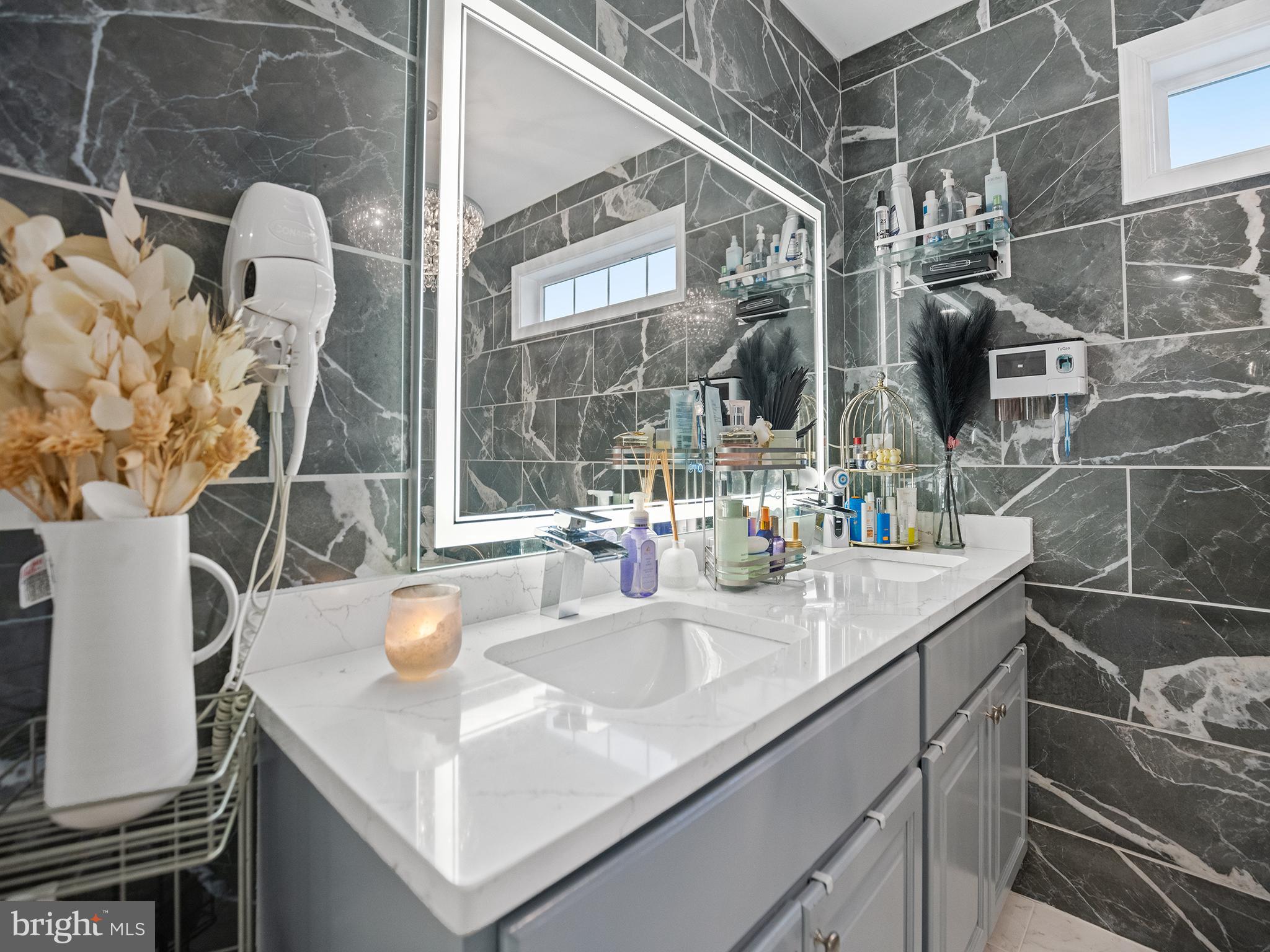 15935 Brackenburn Court Hughesville, MD 20637 - Photo 38 of 55 Luxury bath, double vanity and highlighted mirror