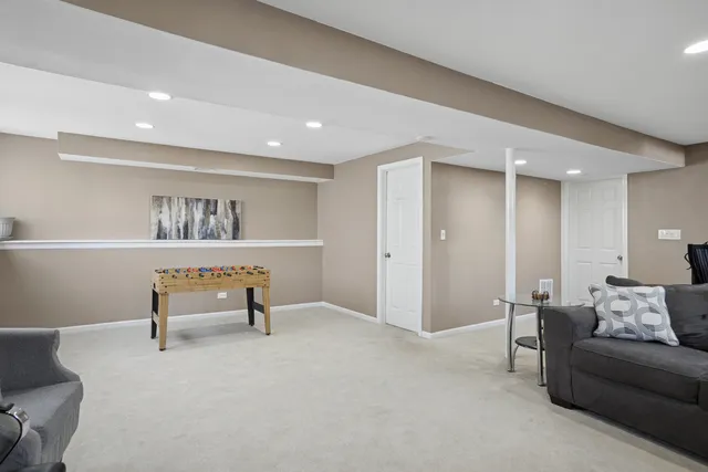 a living room with furniture and a couch