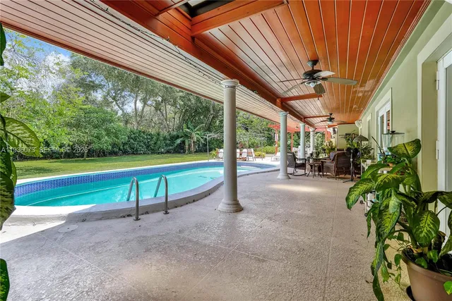 a view of outdoor space with seating