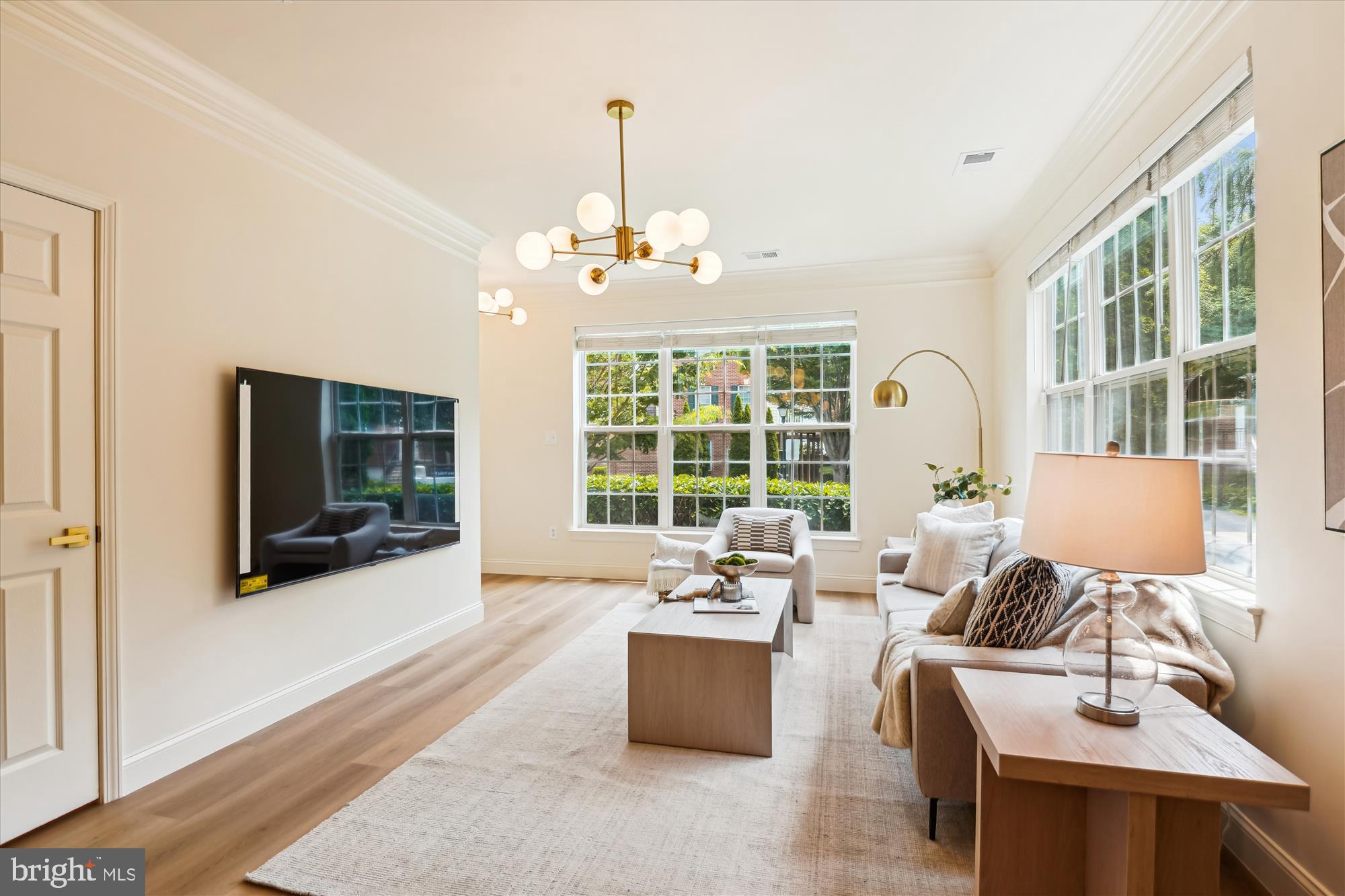 604 Highland Ridge Avenue, Unit 100 Gaithersburg, MD 20878 - Photo 4 of 46 a living room with furniture fireplace and a flat screen tv