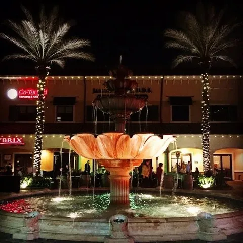 a view of a building along a street