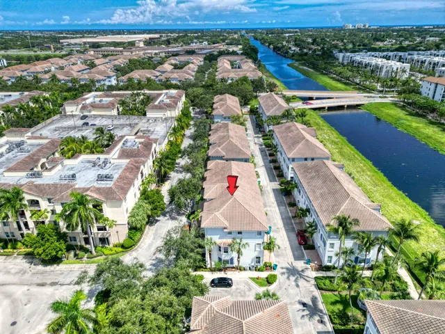 an aerial view of a house