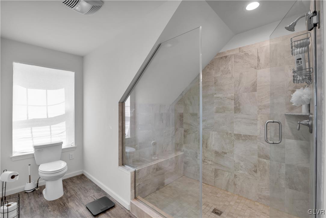 152 Corktree Road Kunkletown, PA 18058 - Photo 27 of 49 a bathroom with a granite countertop shower a toilet and a sink
