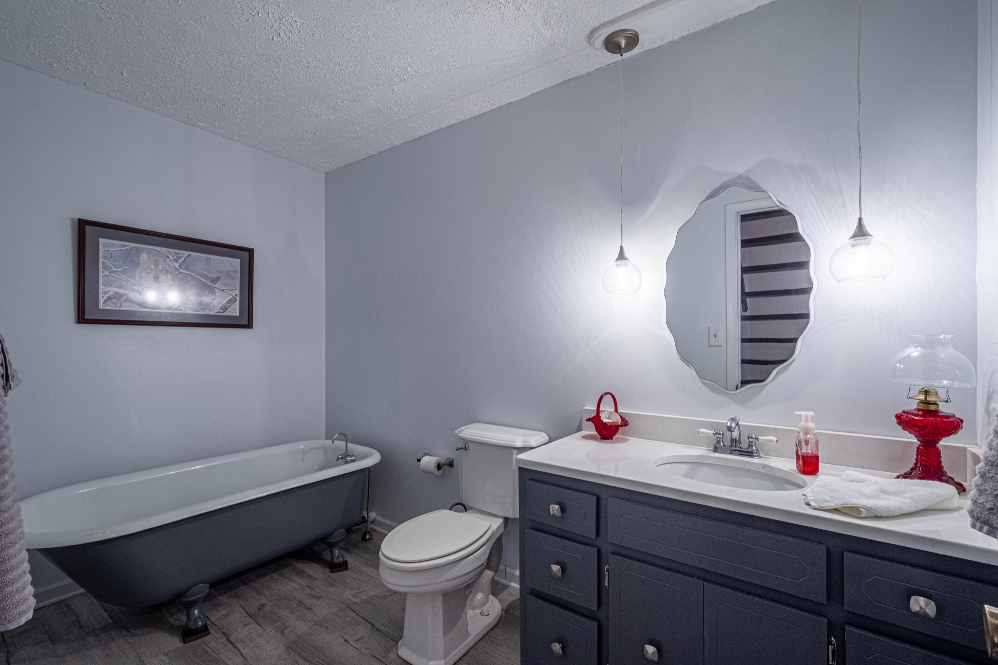 2842 Dog Branch Road Prospect, TN 38477 - Photo 26 of 50 a bathroom with a toilet sink vanity tub and mirror