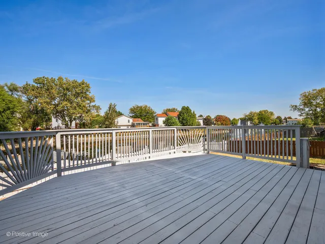 a view of deck with a ocean view