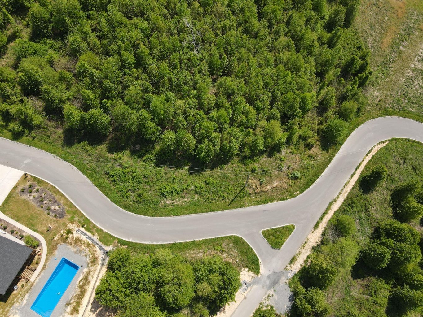 an aerial view of a house
