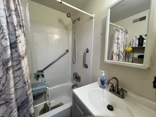 a bathroom with a sink toilet and vanity