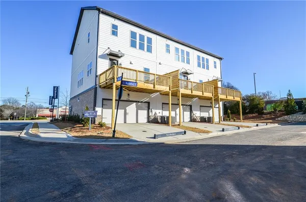 a view of a terrace with seating area