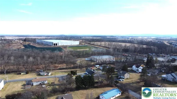 an aerial view of a houses