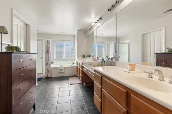 a large kitchen with a large window