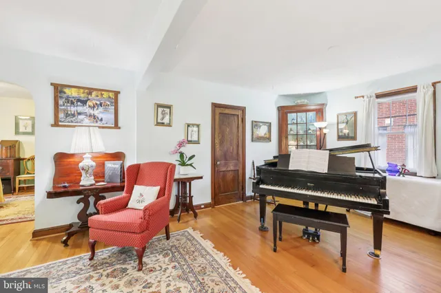 a living room with furniture and a couch