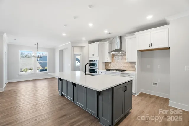 a kitchen with a stove and a sink
