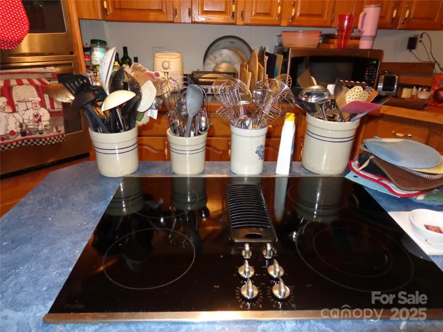 a living room with baby toys