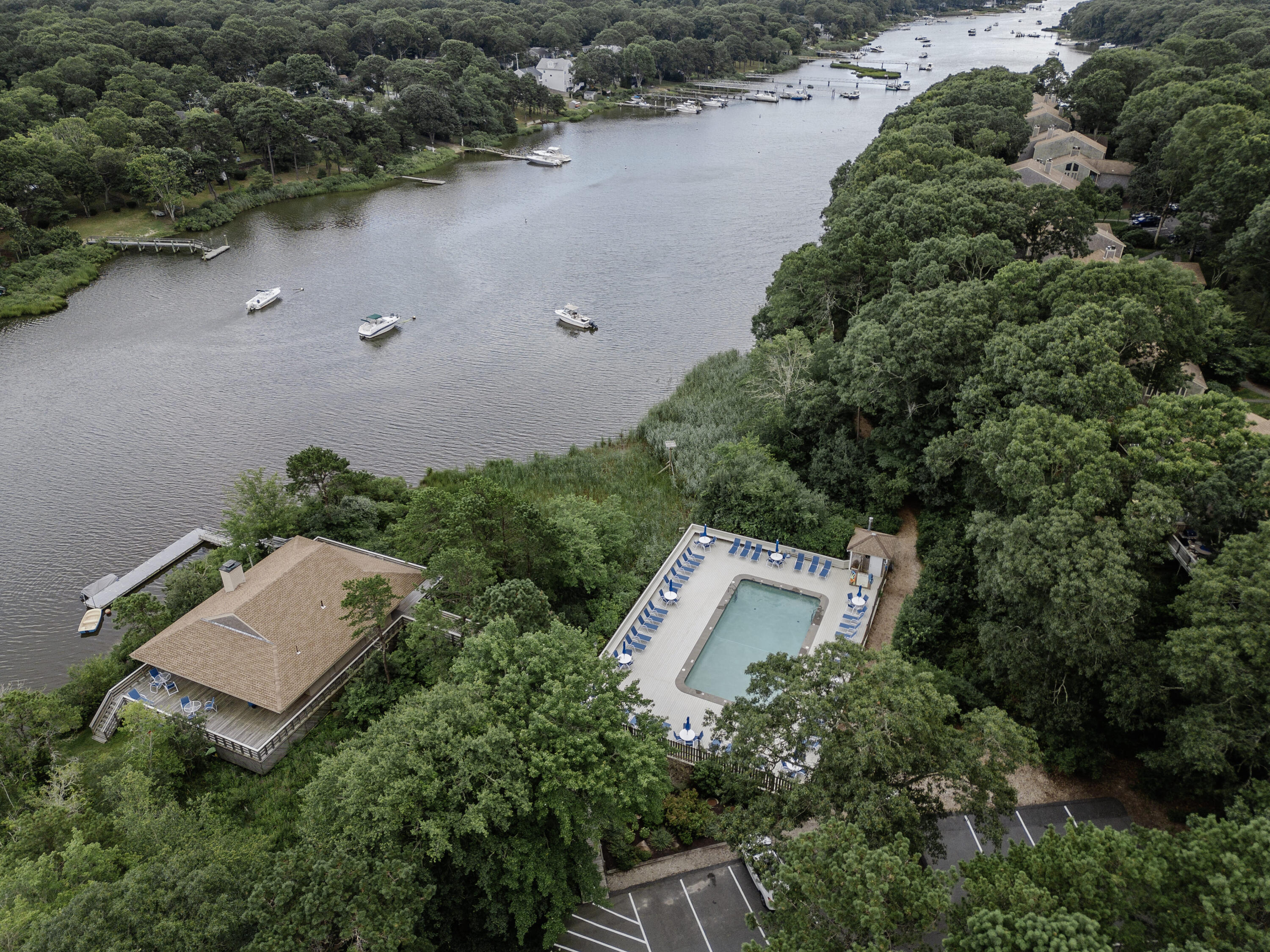 32 Sandy Reach Teaticket, MA 02536 - Photo 20 of 25 an aerial view of a house with yard and outdoor seating